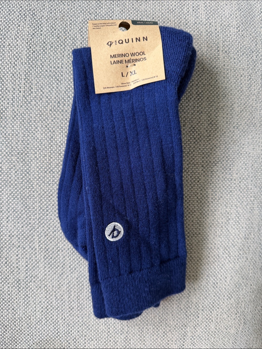 Q for Quinn Men's Merino Wool Socks - Navy brand new!